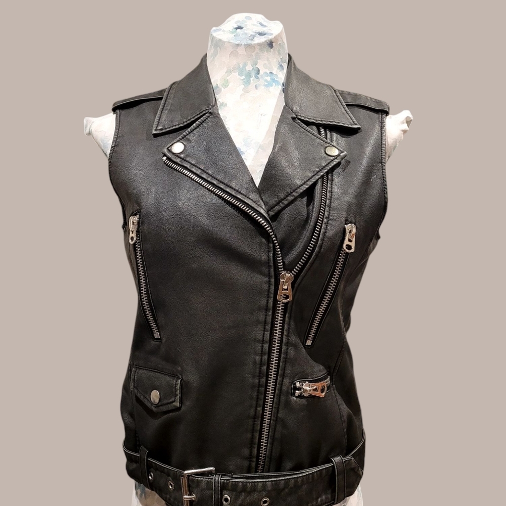 TOP SHOP LEATHER VEST - Picture 2 of 5